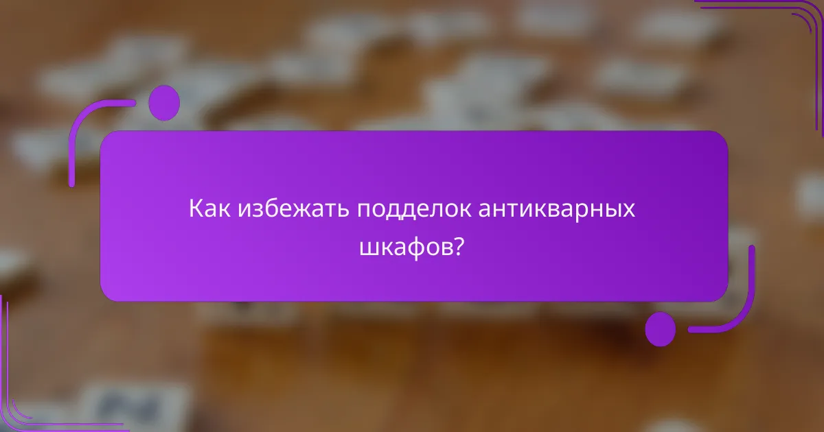 Как избежать подделок антикварных шкафов?