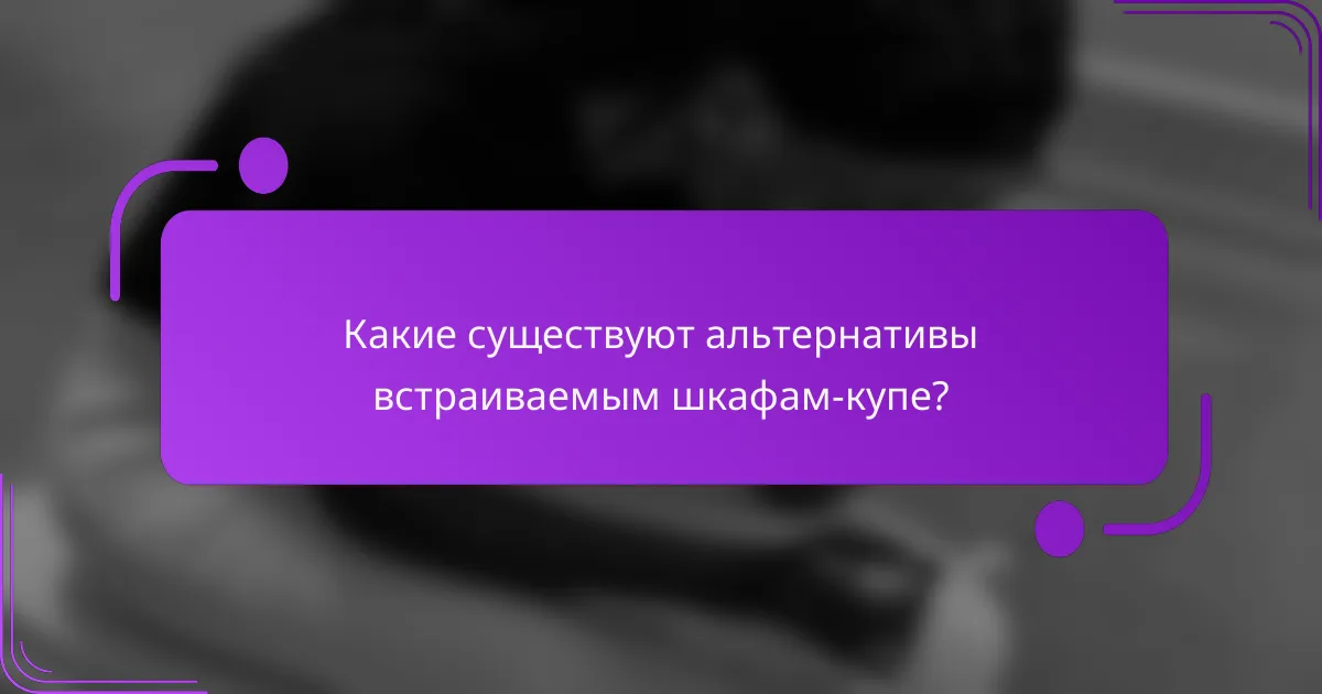 Какие существуют альтернативы встраиваемым шкафам-купе?