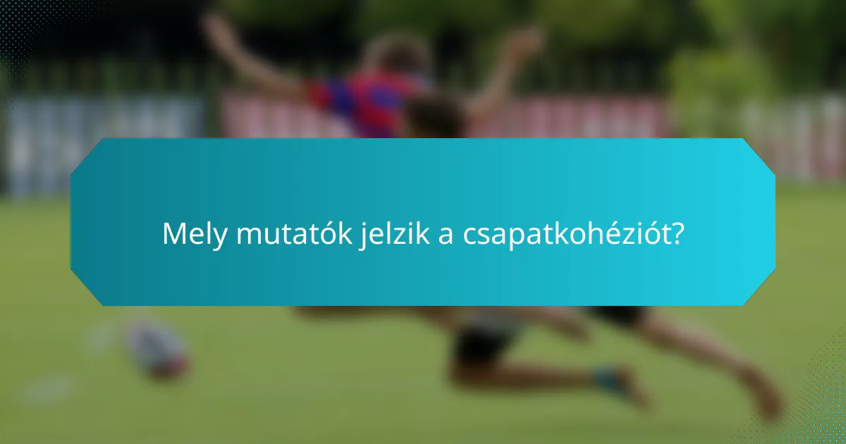 Mely mutatók jelzik a csapatkohéziót?